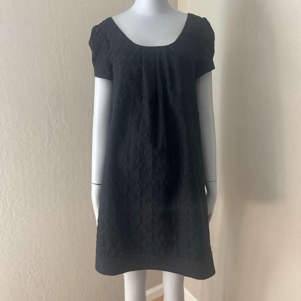 JUICY COUTURE Embroidered Shift Dress Black 100% Cotton A-Line Scoop Neck Size 6 - Picture 8 of 15
